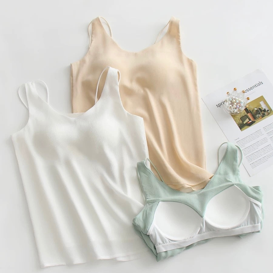 Tanya Built-In Bra Chiffon Tank Top